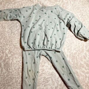 2t Rylee and cru polka dot set two pieces teal and blue polka dot